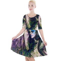 My Mucha Moment Quarter Sleeve A-line Dress by MRNStudios