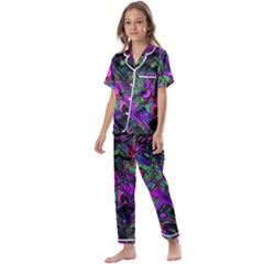 Neon Aquarium Kids  Satin Short Sleeve Pajamas Set by MRNStudios