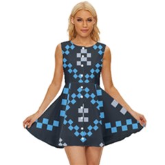 Abstract Pattern Geometric Backgrounds   Sleeveless Button Up Dress by Eskimos