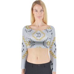 Abstract Pattern Geometric Backgrounds   Long Sleeve Crop Top by Eskimos