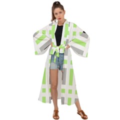 Agender Flag Plaid Maxi Kimono by WetdryvacsLair