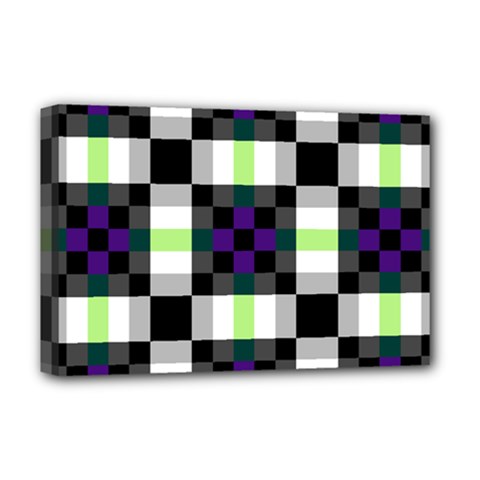 Agender Flag Plaid With Difference Deluxe Canvas 18  X 12  (stretched) by WetdryvacsLair