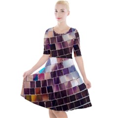 Funky Disco Ball Quarter Sleeve A-line Dress by essentialimage365