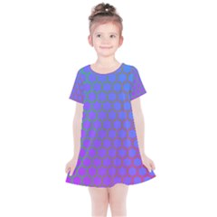 Hex Circle Points Vaporwave One Kids  Simple Cotton Dress by WetdryvacsLair