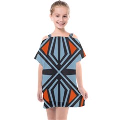 Abstract Geometric Design    Kids  One Piece Chiffon Dress by Eskimos