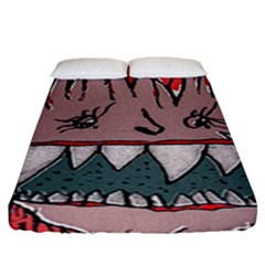 Evil Monster Close Up Portrait Fitted Sheet (king Size) by dflcprintsclothing