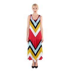 Chevron Colorful Sleeveless Maxi Dress by FunDressesShop