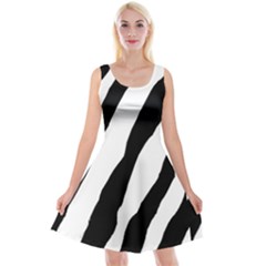 Zebra Lines Reversible Velvet Sleeveless Dress by FunDressesShop