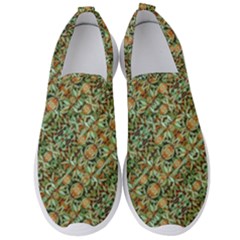 Colorful Stylized Botanic Motif Pattern Men s Slip On Sneakers by dflcprintsclothing