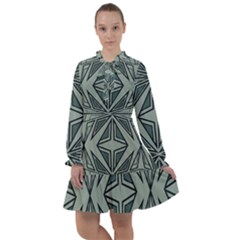 Abstract Pattern Geometric Backgrounds All Frills Chiffon Dress by Eskimos