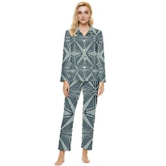Abstract Pattern Geometric Backgrounds Womens  Long Sleeve Velvet Pocket Pajamas Set by Eskimos