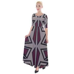 Abstract Pattern Geometric Backgrounds Half Sleeves Maxi Dress by Eskimos