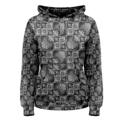 Black And Grey Rocky Geometric Pattern Design Women s Pullover Hoodie by dflcprintsclothing
