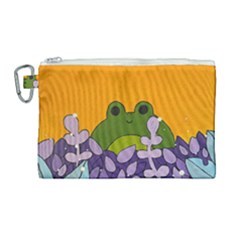 Froggie Canvas Cosmetic Bag (large) by steampunkbabygirl
