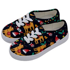 Funny Christmas Pattern Background Kids  Classic Low Top Sneakers