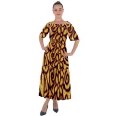 Background-pattern Shoulder Straps Boho Maxi Dress  by Jancukart