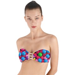 Bubble Gum Twist Bandeau Bikini Top by artworkshop