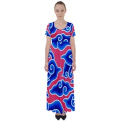 Batik Megamendung High Waist Short Sleeve Maxi Dress by artworkshop