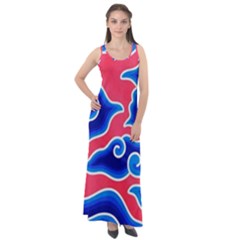 Batik Megamendung Sleeveless Velour Maxi Dress by artworkshop