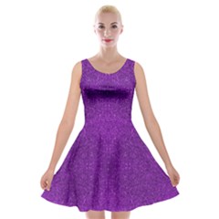 Purple Glitter Velvet Skater Dress by FunDressesShop