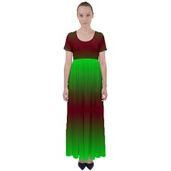 Ombre Green And Red High Waist Short Sleeve Maxi Dress by FunDressesShop