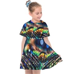 Peacock Feather Drop Kids  Sailor Dress by artworkshop