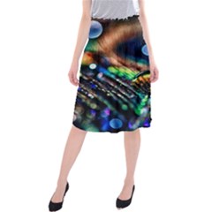 Peacock Feather Drop Midi Beach Skirt by artworkshop