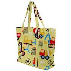 Seamless-pattern-vector-industrial-vehicle-cartoon Zip Up Canvas Bag by Jancukart