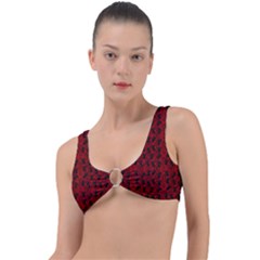 Micro Blood Red Cats Ring Detail Bikini Top by InPlainSightStyle