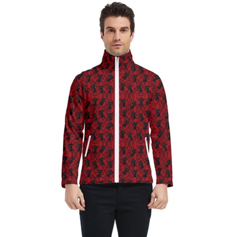 Micro Blood Red Cats Men s Bomber Jacket by InPlainSightStyle