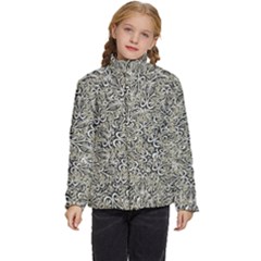 Intricate Ornate Pattern Kids  Puffer Bubble Jacket Coat by dflcprintsclothing