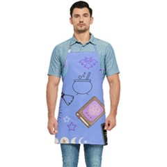 Pastel Goth Witch Blue Kitchen Apron by InPlainSightStyle