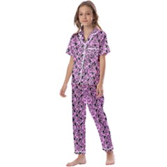 Pink Bat Kids  Satin Short Sleeve Pajamas Set by InPlainSightStyle