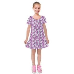 Pink Ghost Kids  Short Sleeve Velvet Dress by InPlainSightStyle