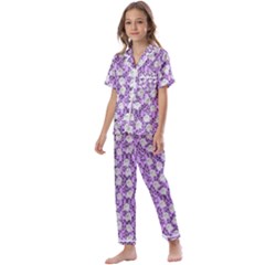 Purple Ghost Kids  Satin Short Sleeve Pajamas Set by InPlainSightStyle