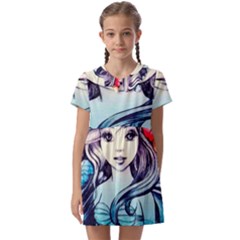 Beautifull Ariel Little Mermaid  Painting Kids  Asymmetric Collar Dress by artworkshop