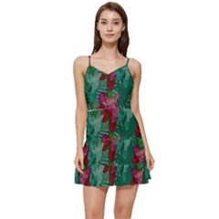 Rare Excotic Forest Of Wild Orchids Vines Blooming In The Calm Short Frill Dress