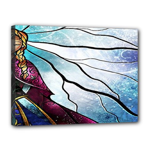 Anna Disney Frozen Stained Glass Canvas 16  X 12  (stretched) by artworkshop