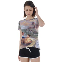 Beauty And The Beast Castle Short Sleeve Foldover Tee by artworkshop