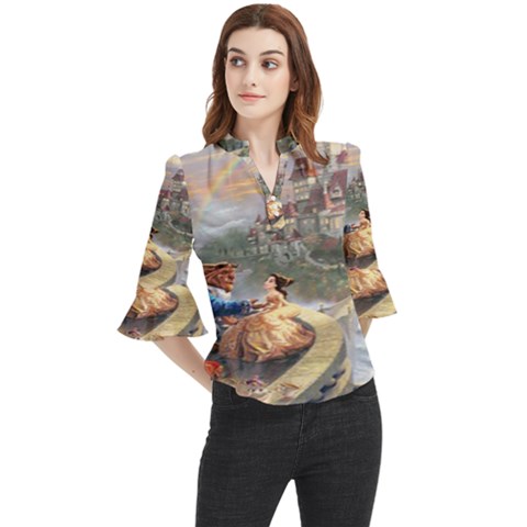 Beauty And The Beast Castle Loose Horn Sleeve Chiffon Blouse by artworkshop