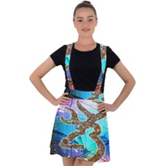 Browning Deer Glitter Galaxy Velvet Suspender Skater Skirt