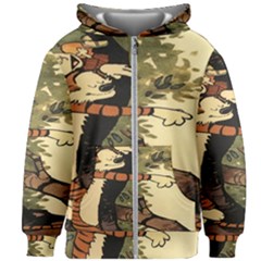 Calvin And Hobbes Kids  Zipper Hoodie Without Drawstring by artworkshop