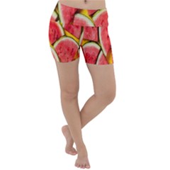 Watermelon Lightweight Velour Yoga Shorts by artworkshop