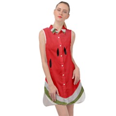 Watermelon Pillow Fluffy Sleeveless Shirt Dress by artworkshop