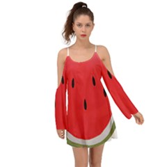 Watermelon Pillow Fluffy Kimono Sleeves Boho Dress by artworkshop
