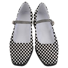Black And White Checkerboard Background Board Checker Women s Mary Jane Shoes by Amaryn4rt