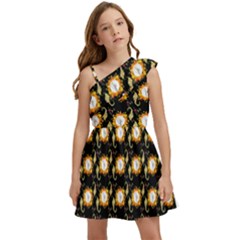 Flowers Pattern Kids  One Shoulder Party Dress by Sparkle