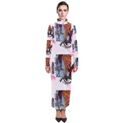 Modern Art Turtleneck Maxi Dress by Sparkle