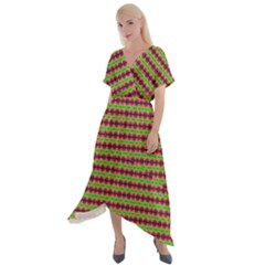 Claus And Effect Cross Front Sharkbite Hem Maxi Dress by Thespacecampers