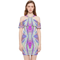 Peaceful Purp Shoulder Frill Bodycon Summer Dress by Thespacecampers